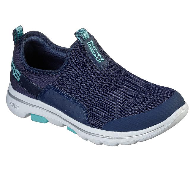 Zapatillas Para Caminar Skechers Mujer - GOwalk 5 Azul Marino CGPYI5206